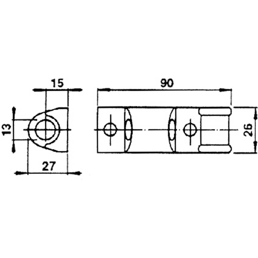Dessin technique de CHARNIERE TIR LEGER 100